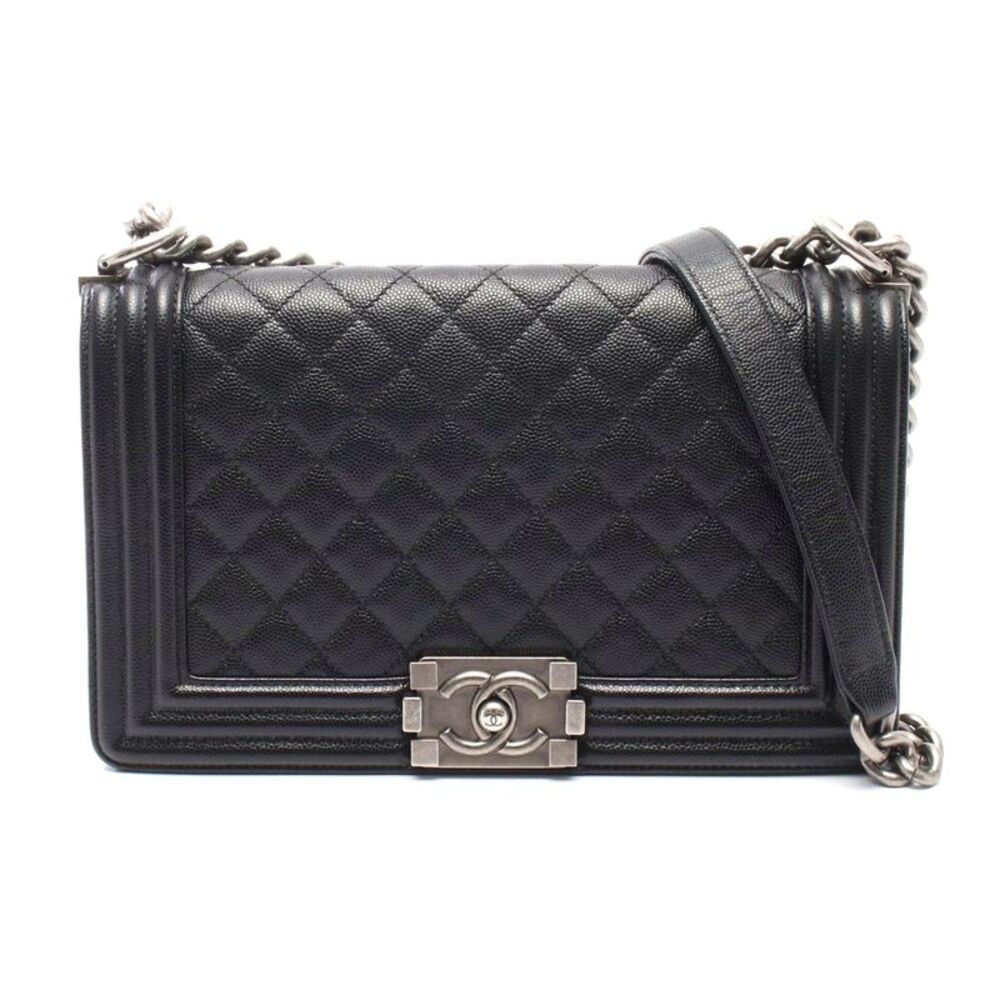 Chanel Boy Shoulder Bag Black Caviar Leather